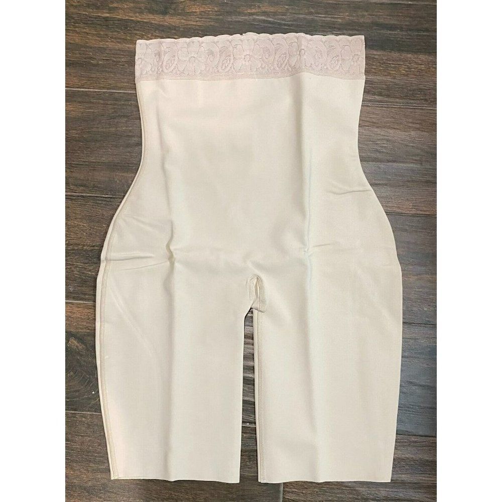 New Faja Colombiana Strapless Beige Nude Knee Length Butt‎ Light Compression XL